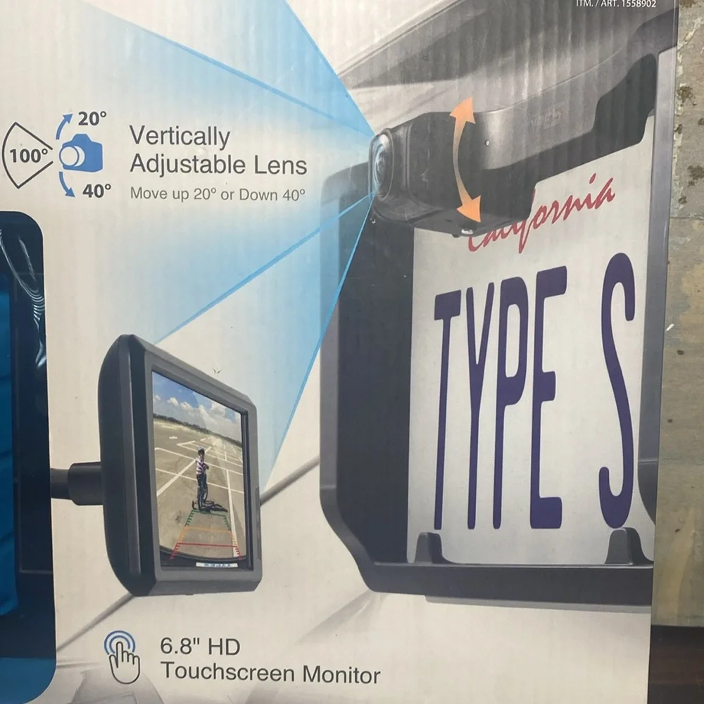 TypeS Solar Powered Wireless Backup Car Camera W/Adjustable Lens Open Box New